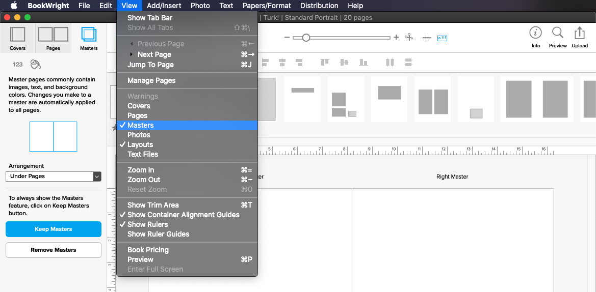 How to use the Masters feature in BookWright – Help Center
